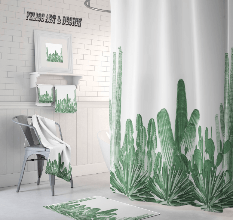 cactus bathroom hand towels